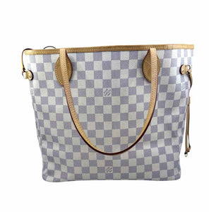 LOUIS VUITTON NEVERFULL MM White Coated canvas Damier Handbag