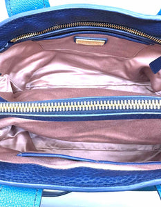 MIU MIU Blue Leather Color Block Handbag