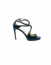 Load image into Gallery viewer, JIMMY CHOO Size 8.5 Black Patent Leather Solid Sandals
