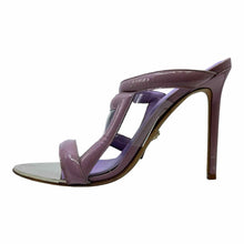 Load image into Gallery viewer, VERSACE Size 10 Lavender Patent Leather Plastic Geometric Sandals
