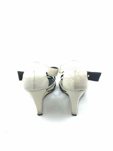 GIVENCHY Size 6 Black & White Patent Leather Solid Wedge