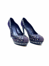 Load image into Gallery viewer, ALEXANDER MCQUEEN Size 9 Purple Suede, Leather Studs Pumps
