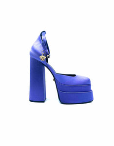 VERSACE Size 9 Purple Satin Pumps