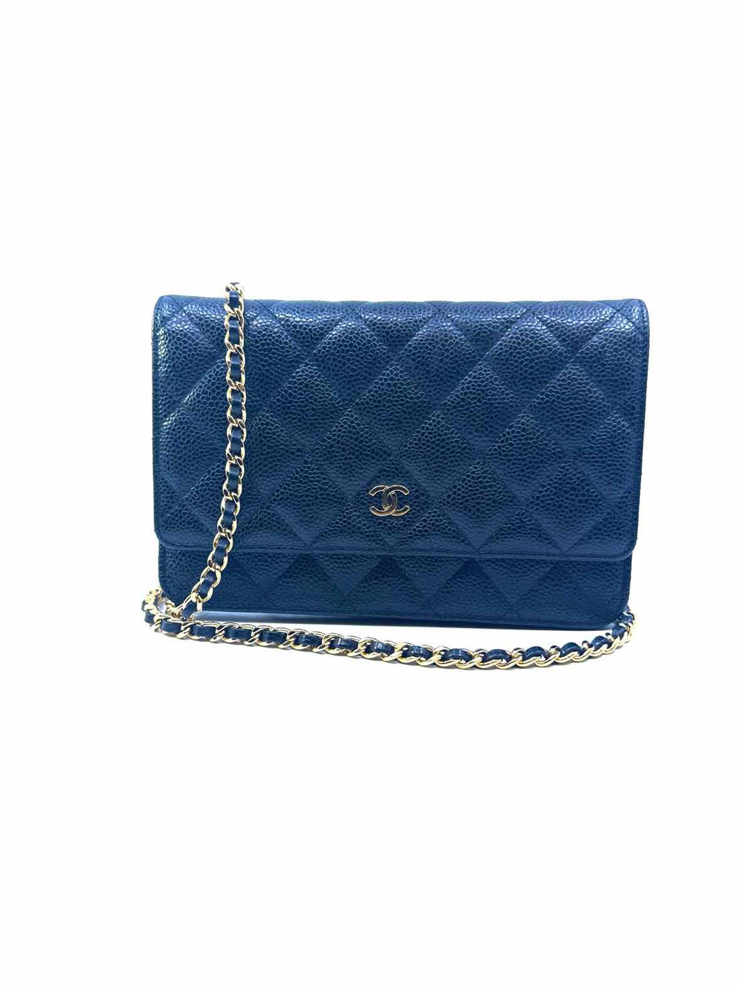 CHANEL Black Leather Quilted caviar Handbag