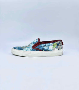 GUCCI Size 6 Blue Floral Sneakers