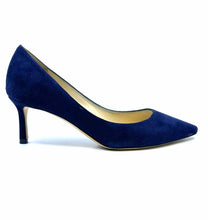 Load image into Gallery viewer, JIMMY CHOO Size 4 Blue Suede Pumps
