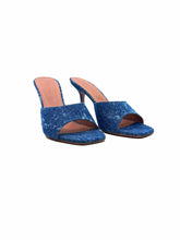Load image into Gallery viewer, AMINA MUADDI Size 10 Blue Denim Sandals
