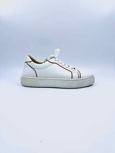 CHRISTIAN LOUBOUTIN Size 7 White Leather Sneakers