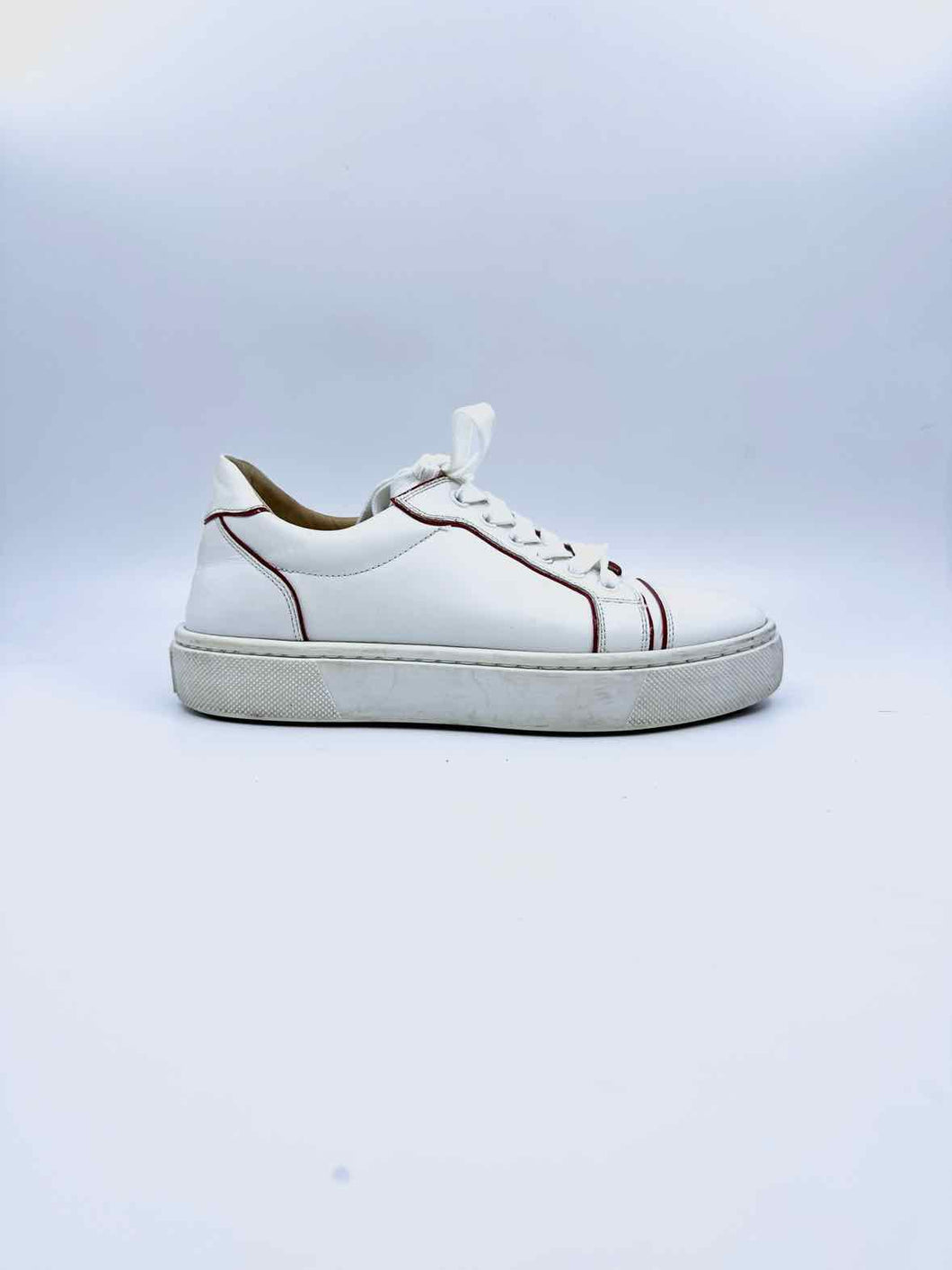 CHRISTIAN LOUBOUTIN Size 7 White Leather Sneakers