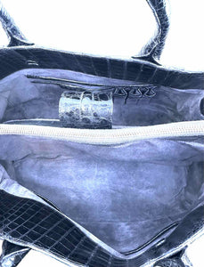NANCY GONZALEZ Grey Leather Crocodile Handbag