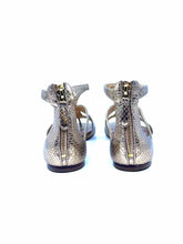 Load image into Gallery viewer, ALEXANDER MCQUEEN Size 7 Gold Leather Lizard Flats
