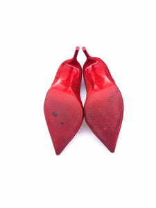 CHRISTIAN LOUBOUTIN Size 9.5 Red Suede Pumps
