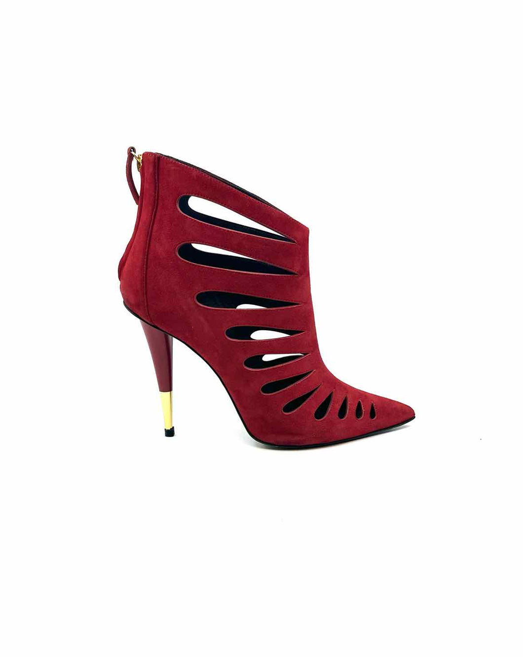GIUSEPPE ZANOTTI Size 9.5 Red Suede Ankle Boot