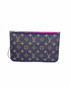 LOUIS VUITTON Brown Coated canvas Monogram Wristlet