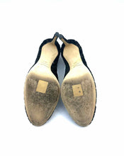Load image into Gallery viewer, JIMMY CHOO Size 8.5 Black Velvet Cheetah print Pumps
