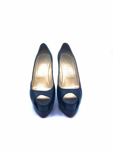 CHRISTIAN LOUBOUTIN Size 10 Black Leather Solid Pumps