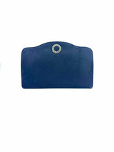 Load image into Gallery viewer, SALVATORE FERRAGAMO Black Suede Clutch
