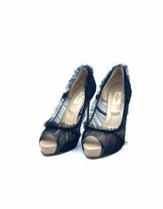CHRISTIAN LOUBOUTIN Size 9 Black Mesh Pumps