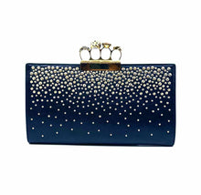 Load image into Gallery viewer, ALEXANDER MCQUEEN Black, gold Leather Studs Clutch
