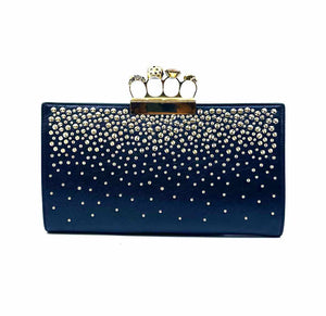 ALEXANDER MCQUEEN Black, gold Leather Studs Clutch
