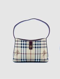BURBERRY Beige Coated canvas Plaid Handbag