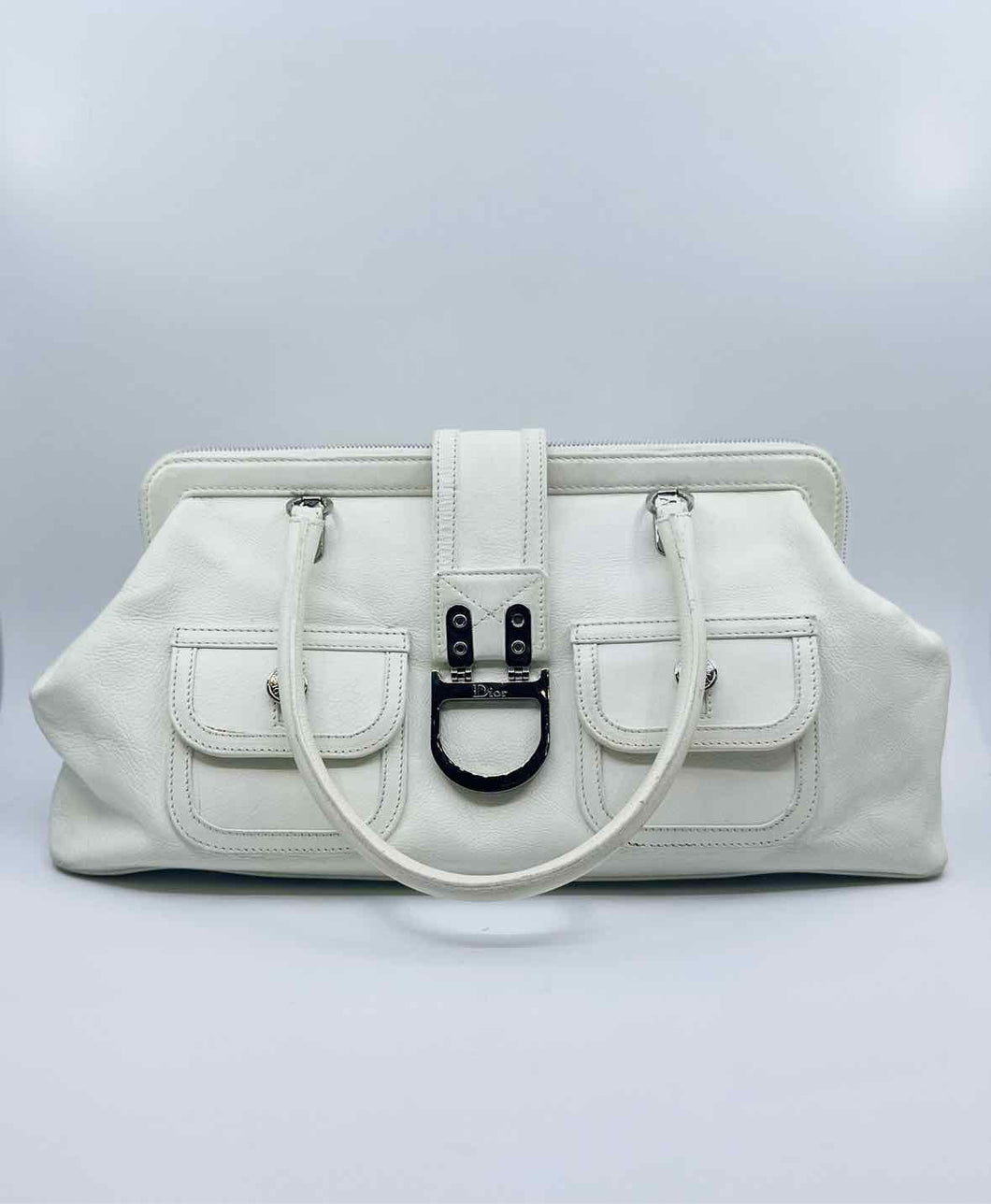 CHRISTIAN DIOR White Leather Handbag