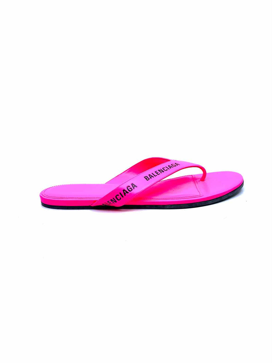 BALENCIAGA Size 8.5 Hot Pink Leather Sandals
