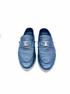 LOUIS VUITTON Size 8.5 Black Men's Loafers