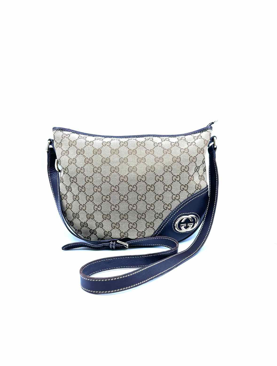 GUCCI Brown Canvas, Leather Monogram Handbag