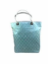 Load image into Gallery viewer, GUCCI Baby Blue Canvas Monogram Handbag
