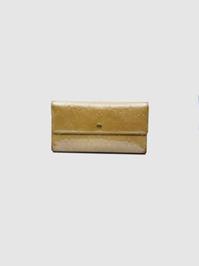 LOUIS VUITTON Sarah Wallet Beige Patent Leather Monogram Wallet