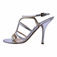 Load image into Gallery viewer, PRADA Size 8.5 Gold Silver Leather Sandals
