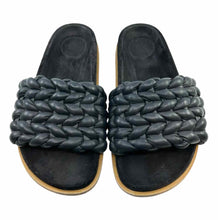 Load image into Gallery viewer, CHLOE Size 10 Navy Leather Woven Slide
