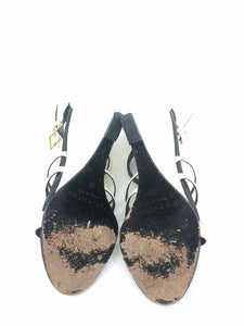 GIVENCHY Size 6 Black & White Patent Leather Solid Wedge