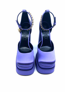 VERSACE Size 9 Purple Satin Pumps