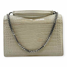 Load image into Gallery viewer, YVES SAINT LAURENT Sunset Small Ivory Leather Croc Handbag
