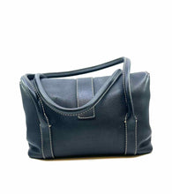 Load image into Gallery viewer, LORO PIANA Black Pebbled Leather Solid Handbag
