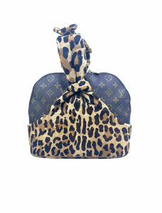 LOUIS VUITTON Brown Coated canvas Leopard Handbag