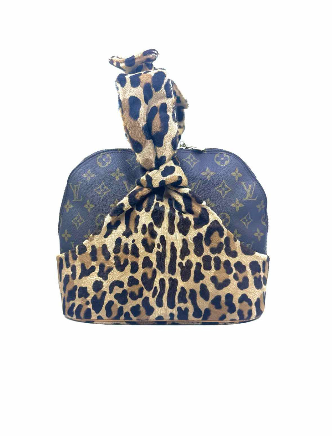 LOUIS VUITTON Brown Coated canvas Leopard Handbag