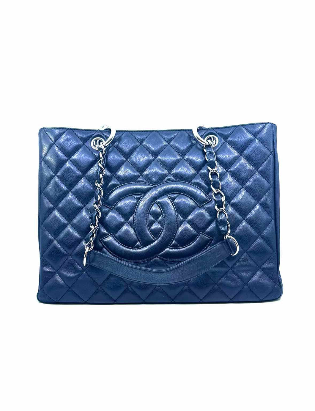 CHANEL Grand Shopping Tote Quilted Caviar Black Leather Solid caviar Handbag