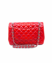 Load image into Gallery viewer, CHANEL Jumbo Double Flap Bag Red Orange Leather Quilted Lamb Skin Handbag
