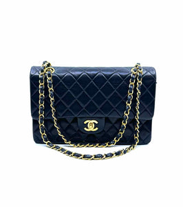 CHANEL Black Leather Quilted Handbag
