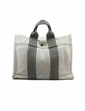 Load image into Gallery viewer, HERMES Fourre Tout Holdall MM Tote Bag Grey Canvas Handbag
