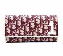 Load image into Gallery viewer, DIOR Burgundy Canvas, Leather Monogram Wallet
