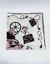 Load image into Gallery viewer, HERMES Pink, Brown Square 25&quot; Silk Handbags Scarf
