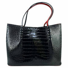 Load image into Gallery viewer, CHRISTIAN LOUBOUTIN Black Leather Embossed Tote
