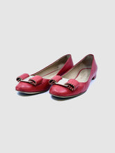 Load image into Gallery viewer, SALVATORE FERRAGAMO Size 7.5 Red Leather Solid Flats
