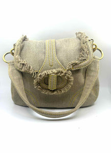 PRADA Beige Linen Handbag