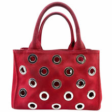Load image into Gallery viewer, PRADA Red Canvas Eyelet Handbag
