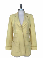Load image into Gallery viewer, CHANEL Size 4 Yellow Tweed Solid Blazer
